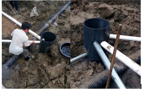 匯金天地出戶(hù)管與塑料井連接 匯金天地出戶(hù)管與塑料井連接