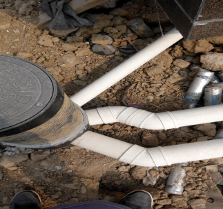 匯金天地出戶管與塑料井連接 匯金天地出戶管與塑料井連接