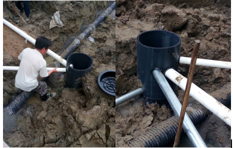 匯金天地出戶管與塑料井連接 匯金天地出戶管與塑料井連接